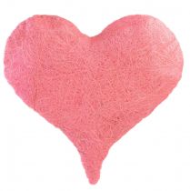 Artículo Decoración de corazón con fibras de sisal corazón de sisal rosa claro 40x40cm