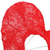 Artículo Brazalete corazón de sisal rojo 15cm 10 uds.