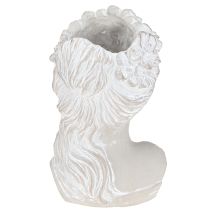 Artículo Escultura de busto femenino de piedra fundida en maceta gris antigua 15×14×25cm
