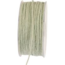 Cordón de fieltro hilo de lana cordón de lana hilo de mecha menta 100m
