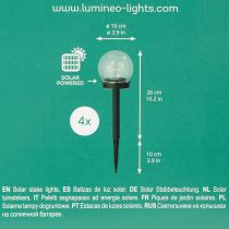 Artículo Lámpara de jardín, tipo globo con estaca para iluminación exterior, 36 cm, 4 unidades.
