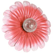 Artículo Lámpara LED solar para jardín con flores, metal, color rosa, diámetro 30 cm