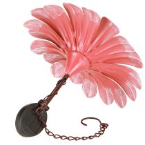 Artículo Lámpara LED solar para jardín con flores, metal, color rosa, diámetro 30 cm