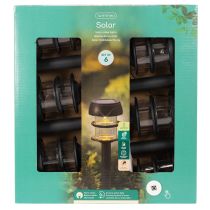 Artículo Luces solares de jardín con estaca para fijar al suelo, lámparas de exterior para caminos de jardín, 35 cm, 6 unidades.