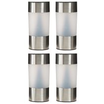 Artículo Lámparas solares de jardín LED con pincho de acero inoxidable, pack de 4, H14 cm