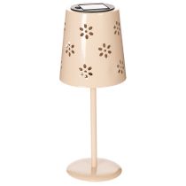 Artículo Lámpara de mesa con estampado floral, alimentada por energía solar, para una iluminación romántica de jardín, 28 cm