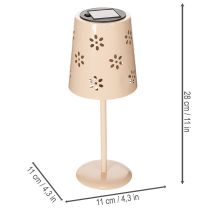 Artículo Lámpara de mesa con estampado floral, alimentada por energía solar, para una iluminación romántica de jardín, 28 cm