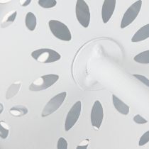 Artículo Lámpara solar de mesa blanca con diseño floral para exterior, 28 cm