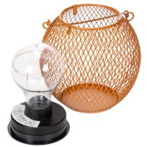 Artículo Farol solar LED para iluminación ambiental de jardín en un atractivo diseño de metal, 12 cm