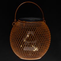Artículo Farol solar LED para iluminación ambiental de jardín en un atractivo diseño de metal, 12 cm