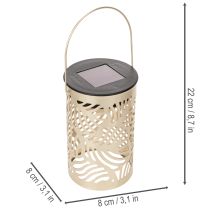 Artículo Farol solar para jardín exterior con delicado estampado para noches de verano, 22 cm, 3 unidades