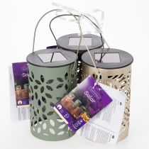 Artículo Farol solar para jardín exterior con delicado estampado para noches de verano, 22 cm, 3 unidades