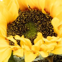 Artículo Girasol artificial con hojas y flores realistas, 58 cm, 3 piezas