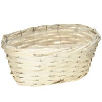 Artículo Cesta de mimbre para patatas fritas blanca lavada natural 29×18×14cm