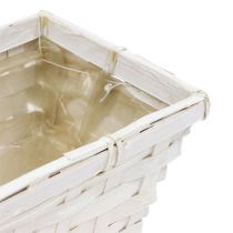 Artículo Juego de cestas para patatas cuadradas blanqueadas 20 cm x 11 cm 8 piezas