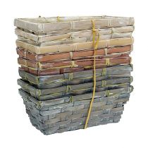 Artículo Conjunto de cesta de patatas blanco, gris, marrón 8 piezas 20cm x 11cm