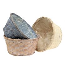 Artículo Cesta para plantas redonda Chip bowl Ø20cm blanco/gris/marrón 8 piezas