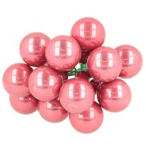 Artículo Adornos navideños en alambre, juego de mini bayas brillantes con efecto espejo, 20 mm, 140 piezas