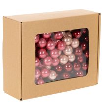 Artículo Adornos navideños en alambre, juego de mini bayas brillantes con efecto espejo, 20 mm, 140 piezas