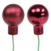 Mini bola navidad rojo, rosa cristal espejo bayas Ø20mm 140p