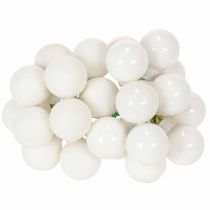 Artículo Mini bolas de cristal con forma de baya espejadas, montadas en alambre, blancas, 25 mm, 140 unidades