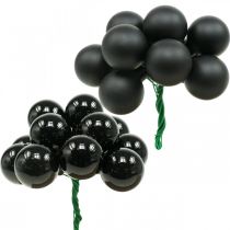 Artículo Mini bolas navideñas en alambre cristal negro Ø25mm 140p