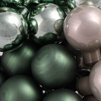 Artículo Espejo Bayas Navidad Verde Perla Gris Ø20mm 140 uds