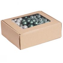 Artículo Espejo Bayas Navidad Verde Perla Gris Ø20mm 140 uds