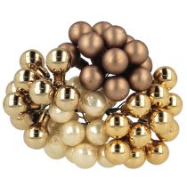 Artículo Bayas de espejo Ø1,5cm marrón-oro 140 piezas