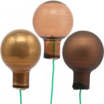 Mini bolas navideñas cristal marrón espejo bayas Ø20mm mix 140p