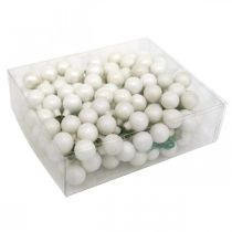 Artículo Mini bola navideña bayas de espejo jaspeadas blancas Ø20mm 140 piezas