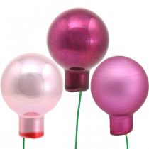Artículo Mini Bola Navideña Vidrio Rosa Espejo Bayas Baya Ø20mm 140uds
