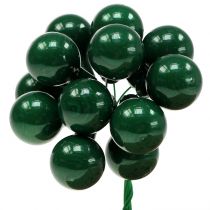Artículo Bayas de espejo verde oscuro Ø2cm 144 uds.