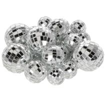 Artículo Bolas de espejo decorativas, elemento de decoración para fiestas, plateadas, 2-4 cm, 50 unidades
