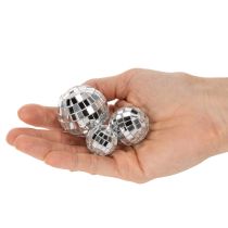 Artículo Bolas de espejo decorativas, elemento de decoración para fiestas, plateadas, 2-4 cm, 50 unidades