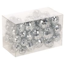 Artículo Bolas de espejo decorativas, elemento de decoración para fiestas, plateadas, 2-4 cm, 50 unidades