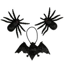 Artículo Figuras de araña, murciélago negro 10cm, 14cm 3pcs