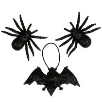 Artículo Figuras de araña y murciélago negro 10 cm, 14 cm 3 piezas