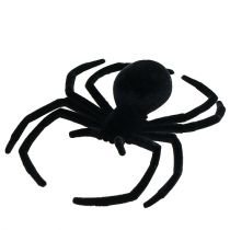 Araña negra flocada 16cm