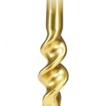 Artículo Velas retorcidas velas en espiral de oro blanco Ø2cm H30cm 2ud