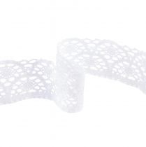 Artículo Cinta de encaje cinta decorativa blanca boda bautismo A48mm L20m