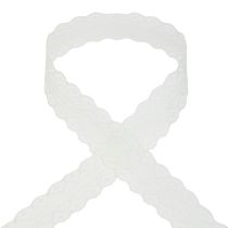 Artículo Cinta de encaje cinta de regalo color crema cinta decorativa 28mm 20m