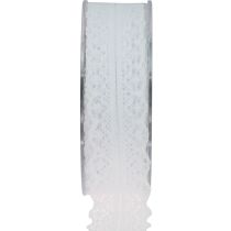 Artículo Cinta de encaje cinta de regalo cinta decorativa blanca encaje 28mm 20m