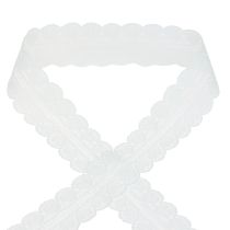 Artículo Cinta de encaje corazones cinta decorativa encaje blanco 25mm 15m