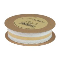 Artículo Cinta de encaje corazones cinta decorativa encaje blanco 25mm 15m