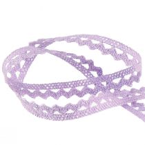 Artículo Cinta de encaje cinta decorativa violeta cinta de joyería de flores A9mm L20m