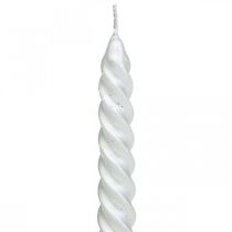 Artículo Velas cónicas Velas retorcidas Velas en espiral Plata 24cm 2pcs