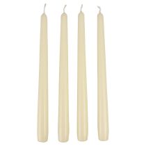 Artículo Velas cónicas, velas de palo, blanco marfil, 250/23 mm, 12 piezas