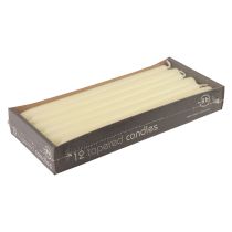 Artículo Velas cónicas, velas de palo, blanco marfil, 250/23 mm, 12 piezas