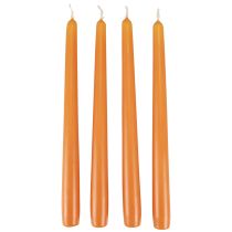 Artículo Velas cónicas, velas de palo, velas Wenzel, naranja, 250/23 mm, 12 piezas
